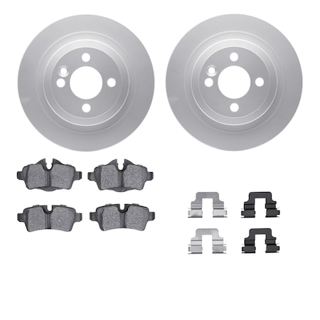4512-32036, Geospec Rotors With 5000 Advanced Brake Pads Includes Hardware,  Silver